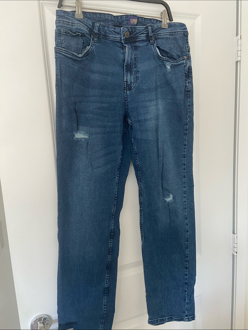 Cavalli Class Straight-Leg Dark Blue Jeans